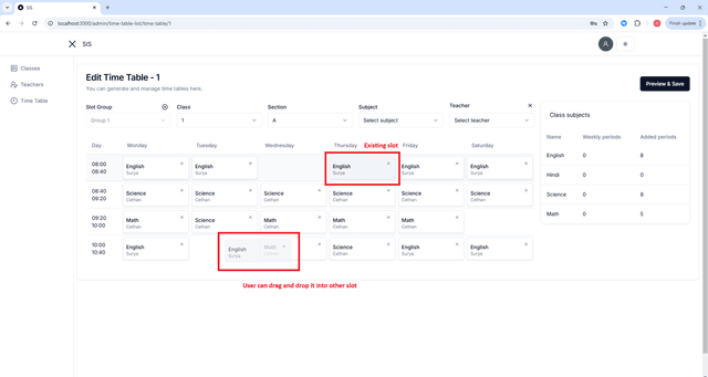 School Timetable Builder